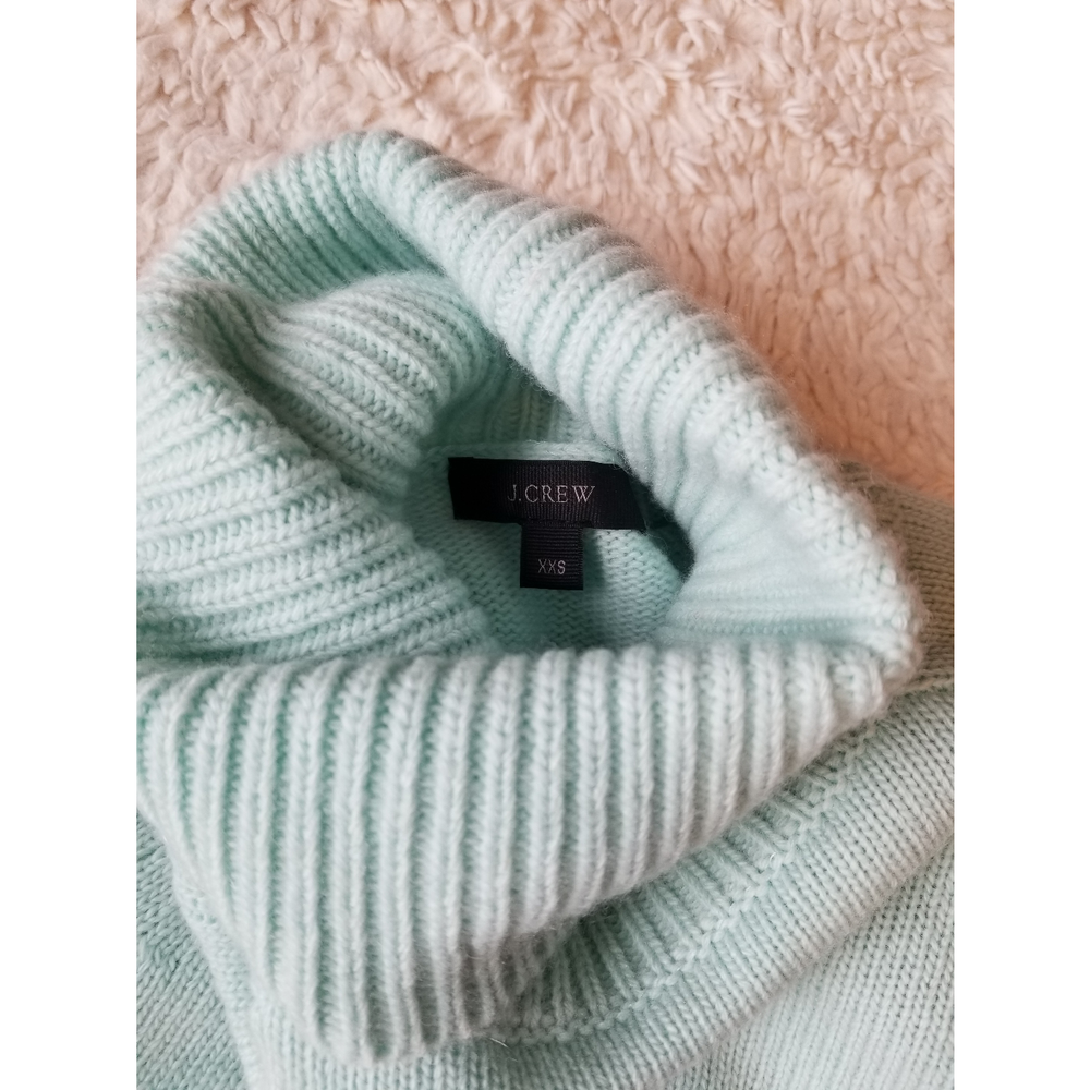 J Crew Wool Cashmere Turtleneck Mint Sweater XXS - Picture 5 of 5